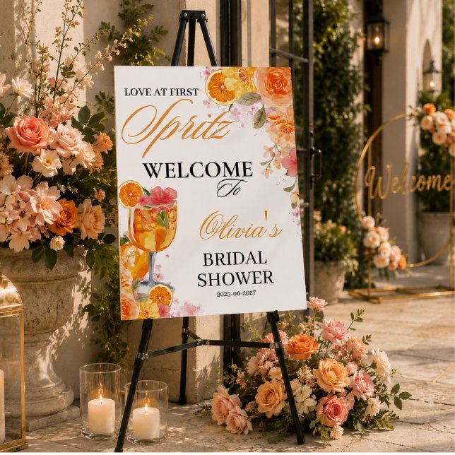 Love at First Spritz Bridal Shower Welcome Signs (Love at First Spritz Bridal Shower Welcome Signs)