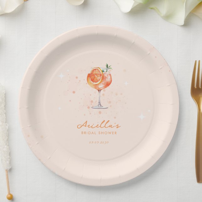 Love at First Spritz Citrus Drink Bridal Shower   Paper Plates (Creator Uploaded)