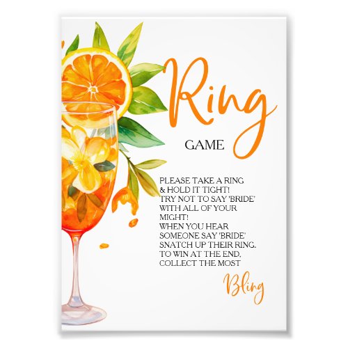 Love at First Spritz Citrus Ring Game Hunt Rings Photo Print