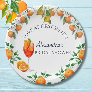 Love at First Spritz Cocktail Bridal Shower  Paper Plates