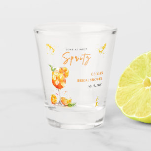 Love at First Spritz Cocktail Orange Bridal Shower Shot Glass