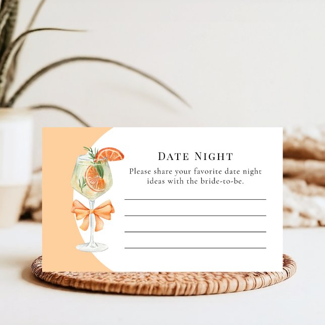 Love at First Spritz Date Night Bridal Shower Enclosure Card (Creator Uploaded)