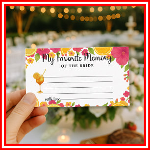 Love at First Spritz Favorite Memory of Bride Game Enclosure Card