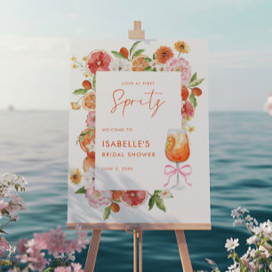 Love At First Spritz Floral Bridal Shower Welcome Foam Board