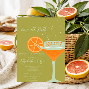 Love at First Spritz Green Invitation