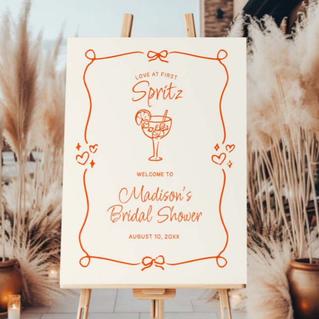 Love At First Spritz Hand Drawn Bridal Shower  Foam Board (Creator Uploaded)