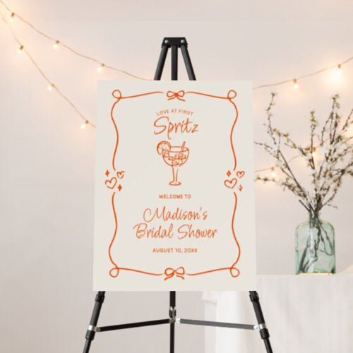 Love At First Spritz Hand Drawn Bridal Shower  Foam Board