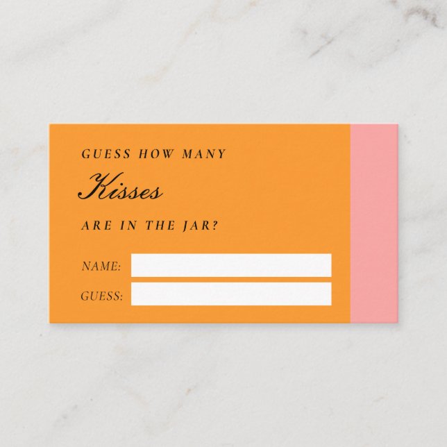 Love At First Spritz How Many Kisses Bridal Shower Enclosure Card (Front)