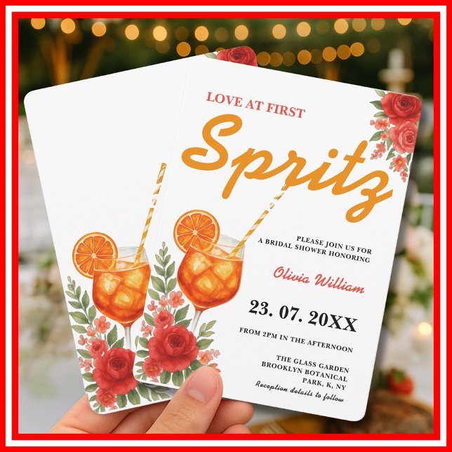 Love at First Spritz | Modern Citrus Bridal Shower Invitation (Creator Uploaded)