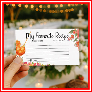 Love at First Spritz My Favorite Recipe Enclosure Card