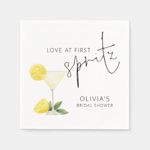 Love at First Spritz Name Bridal Shower Napkins