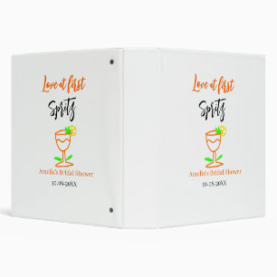 Love at first spritz orange black bridal shower gl 3 ring binder