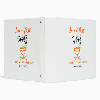 Love at first spritz orange black bridal shower gl 3 ring binder