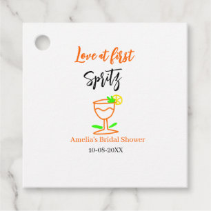 Love at first spritz orange black bridal shower gl favor tags