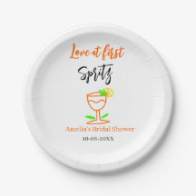 Love at first spritz orange black bridal shower gl