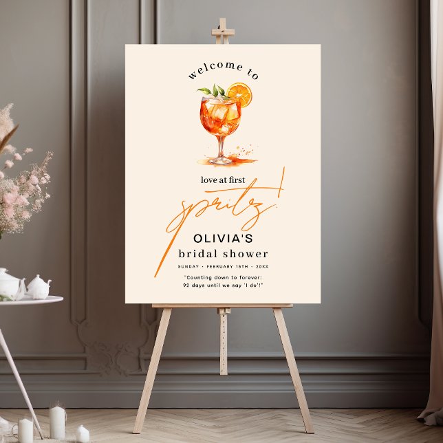 Love at First Spritz Orange Bridal Shower  Foam Board (Creator Uploaded)