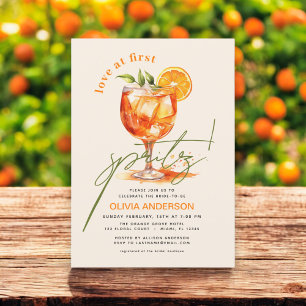 Love at First Spritz Orange Bridal Shower Invitation