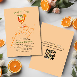 Love at First Spritz Orange Bridal Shower  Invitation
