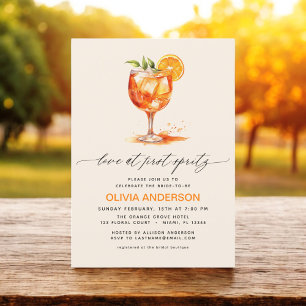 Love at First Spritz Orange Bridal Shower Invitation