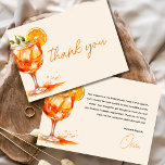 Love at First Spritz Orange Bridal Shower Thank You Card<br><div class="desc">Express your heartfelt gratitude with our Love at First Spritz Orange Bridal Shower Thank You Card. Featuring vibrant orange tones and spritz-inspired details, this card is a cheerful way to thank your guests for their love, support, and thoughtful gifts. With ample space for a personal note, it combines charm and...</div>