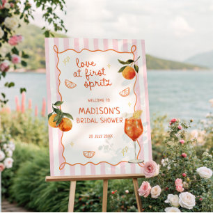 Love At First Spritz Oranges Stripes Welcome Foam Board