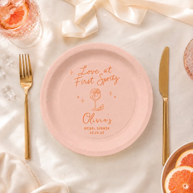 Love at First Spritz  Paper Plates (Creator Uploaded)