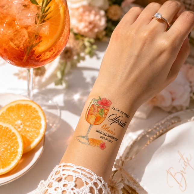 Love at First Spritz Party Temporary Tattoos (Love at First Spritz Party Temporary Tattoos)