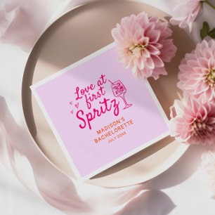 Love At First Spritz Pink Orange Bachelorette Napkins