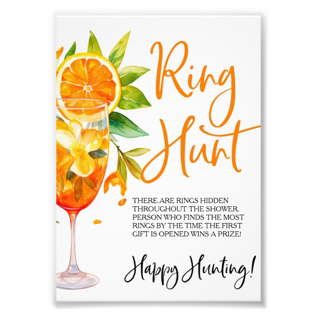 Love at First Spritz Ring Game Ring Hunt Game Photo Print (Front)