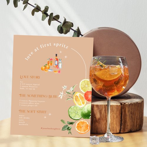 Love At First Spritz  Signature Drink Poster