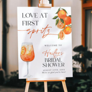 Love at First Spritz Welcome Sign, Wedding Welcome Foam Board