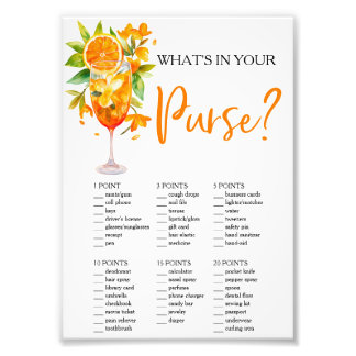 Love at First Spritz What's in Your Purse? Photo Print