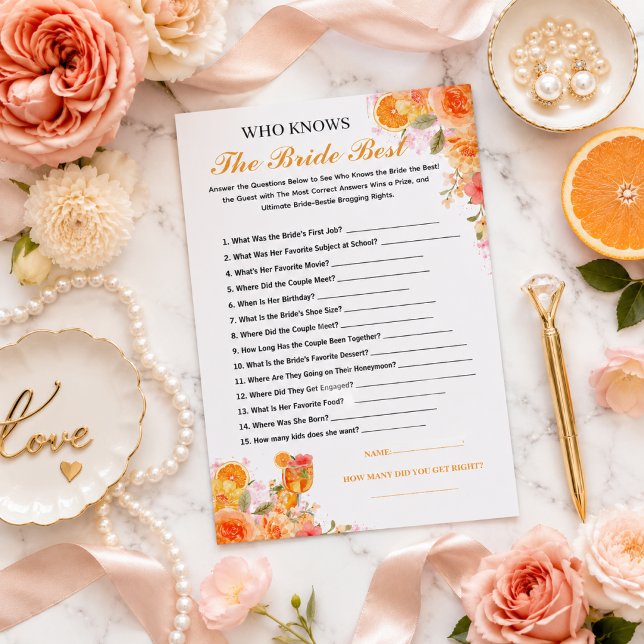 Love at First Spritz Who Knows the Bride Best Game (Love at First Spritz Who Knows the Bride Best Game)