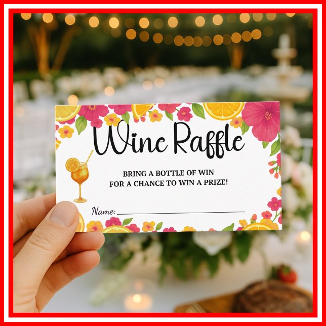 Love at First Spritz  Wine Raffle Bridal Shower Enclosure Card (Creator Uploaded)