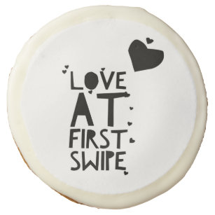 Love at First Swipe Online Dating Wedding Sugar Cookie
