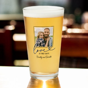 Love at First Swipe Photo Glass