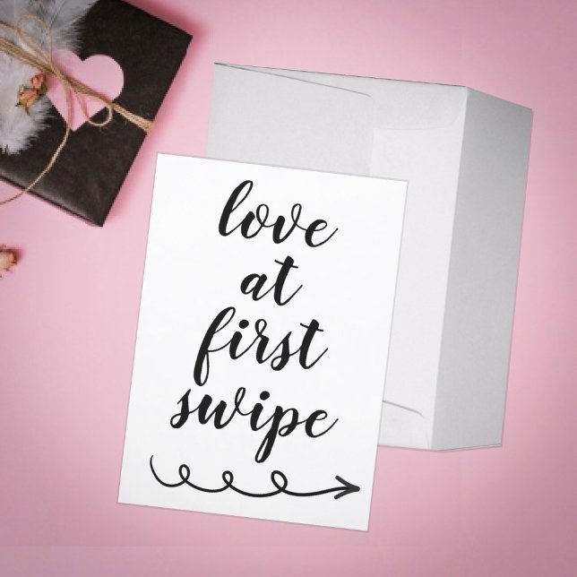Love at First Swipe Valentine's Day Card (Creator Uploaded)