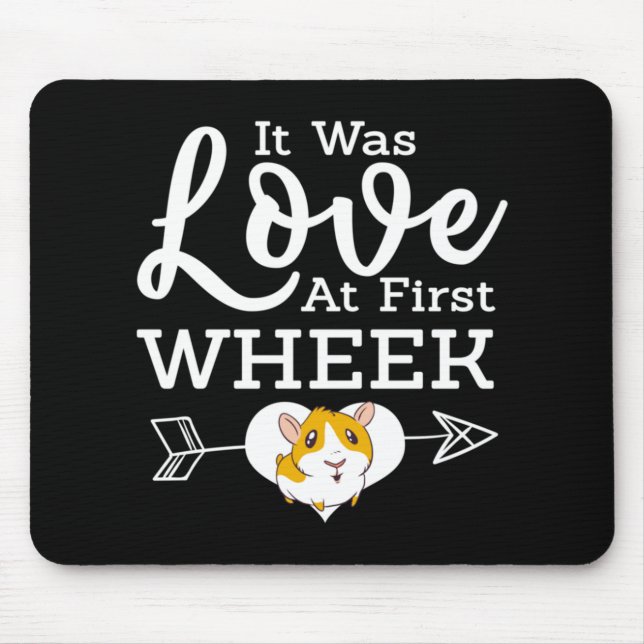 Love At First Wheak Guinea Pig Cavy Roddent Mouse Pad (Front)