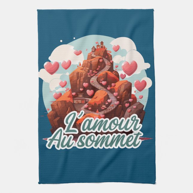 Love at the Top Kitchen Towel (Vertical)