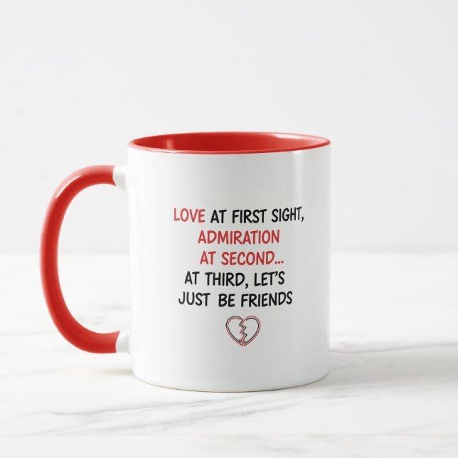 Love at Third Sight" Funny Dating Mug (Left)