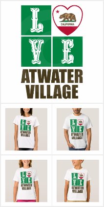 Love Atwater Village California State Flag Heart