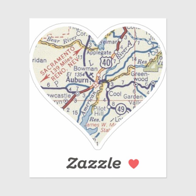 Love Auburn California Sticker (Sheet)