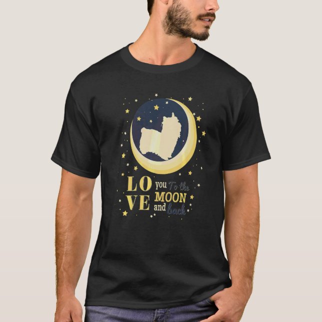 Love Australian Silky Terrier Dog To The Moon T-Shirt (Front)