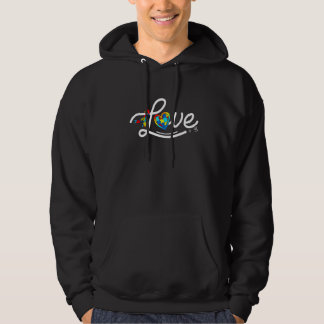 Love Autism Awareness Heart Puzzle Family Matching Hoodie