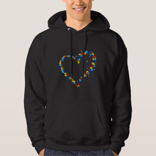 Love Autism Awareness Heart Puzzle Support Autisti Hoodie