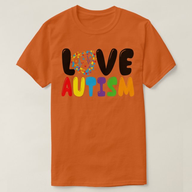 Love Autism Heartbreath Autism Awareness Day Gifts T-Shirt (Design Front)