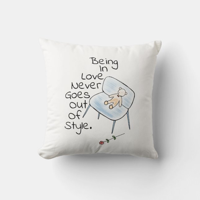 Love Baby Bear Toy Throw Pillow (Front)