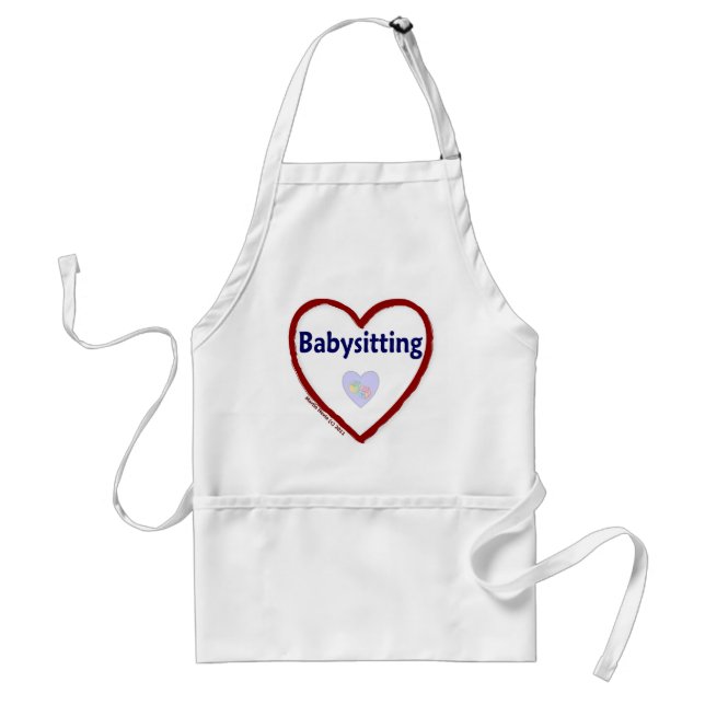 Love Babysitting Adult Apron (Front)