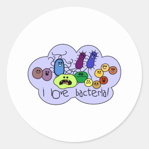 Love Bacteria Classic Round Sticker