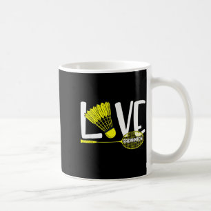 Love Badminton Cute Racket And Shuttle Sports Fan Coffee Mug